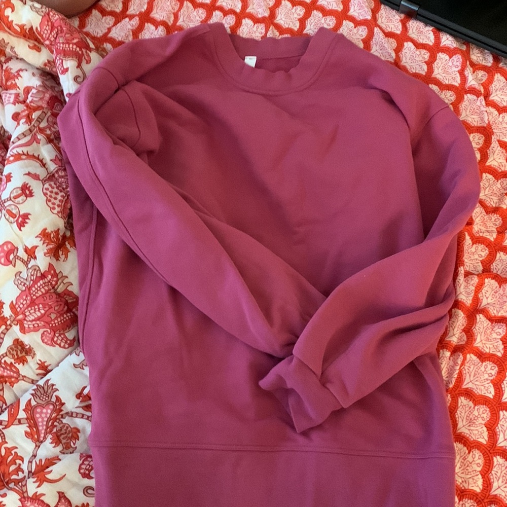 LULULEMON RARE PERFECTLY OVERSIZED CREW PINK LYCHEE